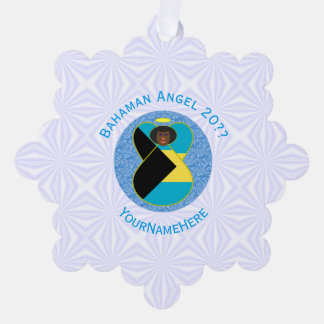 Bahamas Schwarzer Engel-Flag Personalisiert Ornament Karte