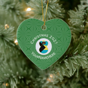 Bahamas Schwarzer Engel Weihnachtsflagge Personali Keramik Ornament