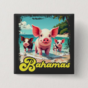 Bahamas Schwimmen Schweine - Exuma Pig Beach Adven Button