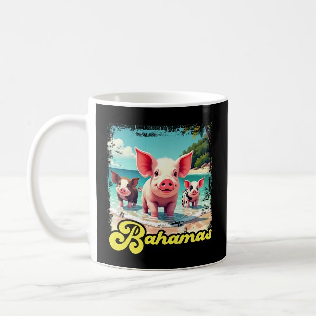Bahamas Schwimmen Schweine - Exuma Pig Beach Adven Kaffeetasse (Links)