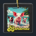 Bahamas Schwimmen Schweine - Exuma Pig Beach Adven Keramikornament<br><div class="desc">Entdecken Sie das tropische Paradies der Bahamas mit unserer Fahne "Schwimmen Schweine"! Dieses Shirt mit den berühmten Schweinen von Exuma eignet sich ideal für alle, die vom berühmten Schweinestrand träumen. Ob Sie mit den Schweinen geschwommen sind oder das Abenteuer erleben möchten, diese Kunst erfasst den Spaß und die Schönheit der...</div>