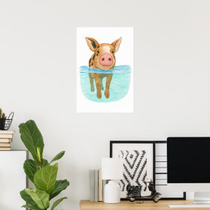 Bahamas Schwimmen Schweine Mauer Poster