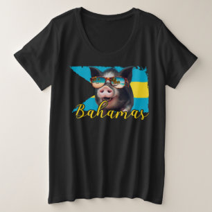 Bahamas Schwimmende Schweine - Exuma Schweine Stra Große Größe T-Shirt