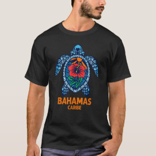 Bahamas Sea Turtle Caribe Turtle Hibiskus Blume T-Shirt