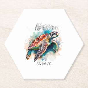 Bahamas Seat Turtle Bahamian Flag Beach Great Shar Untersetzer