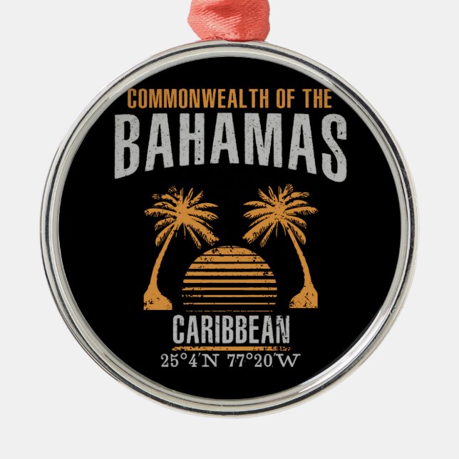 Bahamas Silbernes Ornament (Vorne)