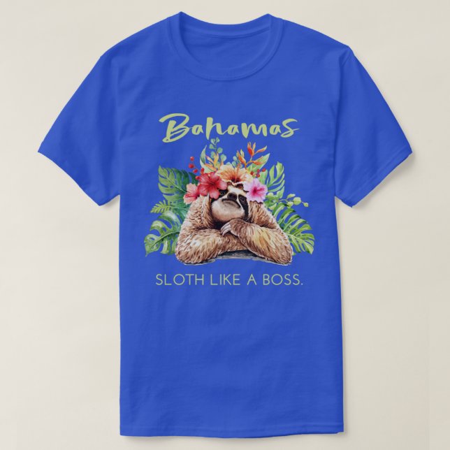 Bahamas Sloth wie ein Geschenk für einen Boss-Urla T-Shirt (Design vorne)