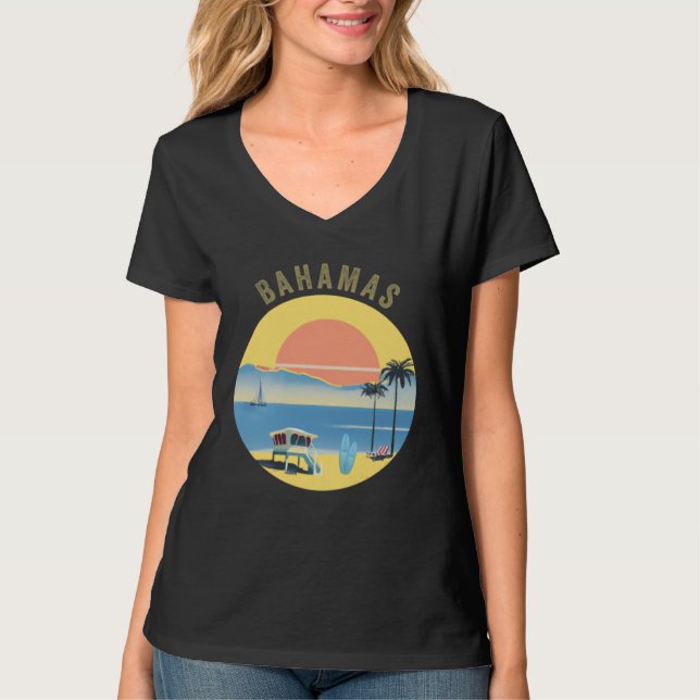 Bahamas Souvenir Apparel  Retro Vintage Bahamas T-Shirt (Vorderseite)