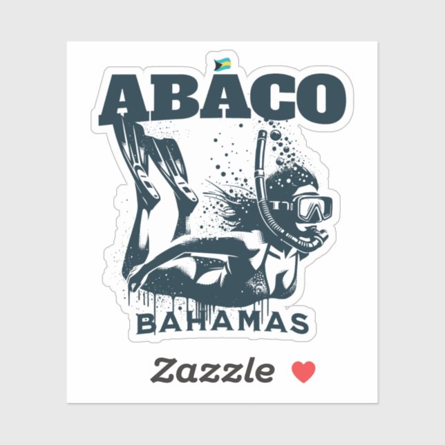 Bahamas Souvenir Geschenk: Abaco Bahamas Dive Aufkleber (Blatt)
