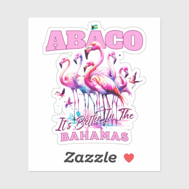Bahamas Souvenir Geschenk : Abaco Bahamas Flamingo Aufkleber (Blatt)