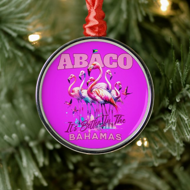 Bahamas Souvenir Geschenk : Abaco Bahamas Flamingo Ornament Aus Metall (Baum)