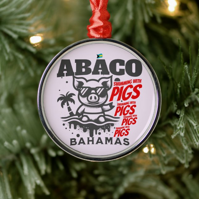 Bahamas Souvenir Geschenk: Abaco Bahamas Schwimmsc Ornament Aus Metall (Baum)