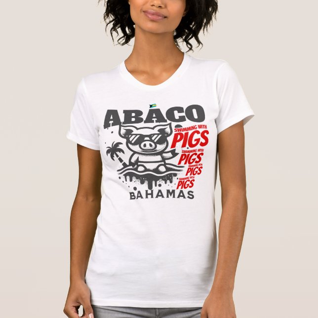 Bahamas Souvenir Geschenk: Abaco Bahamas Schwimmsc T-Shirt (Vorderseite)