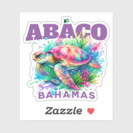 Bahamas Souvenir Geschenk: Abaco Bahamas Sea Turtl Aufkleber