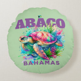 Bahamas Souvenir Geschenk: Abaco Bahamas Sea Turtl Rundes Kissen