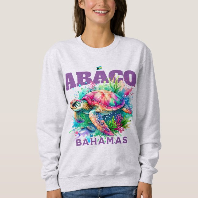 Bahamas Souvenir Geschenk: Abaco Bahamas Sea Turtl Sweatshirt (Vorderseite)