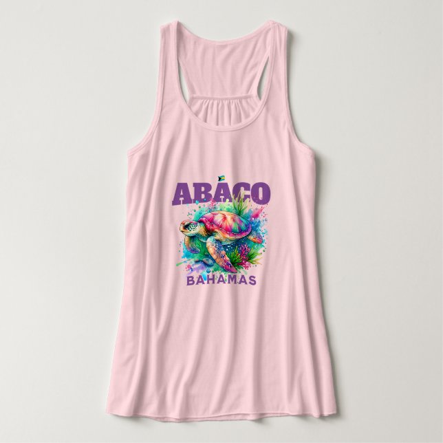 Bahamas Souvenir Geschenk: Abaco Bahamas Sea Turtl Tank Top (Design Vorderseite)