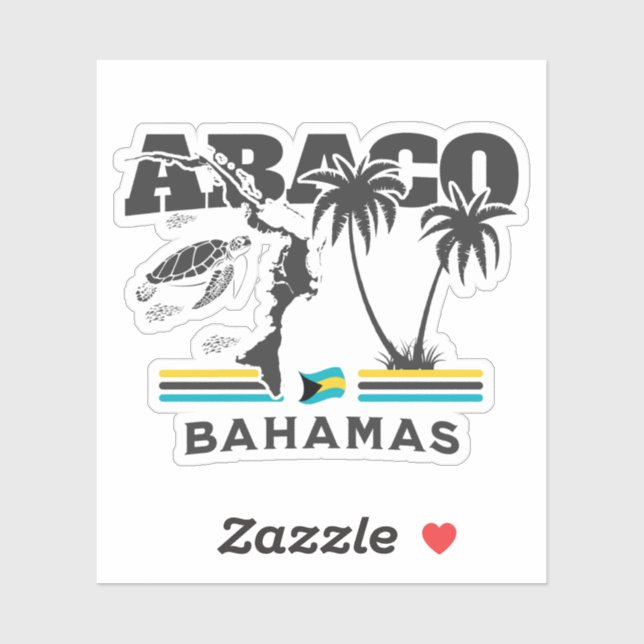 Bahamas Souvenir Geschenk: Abaco Bahamas Unabhängi Aufkleber (Blatt)
