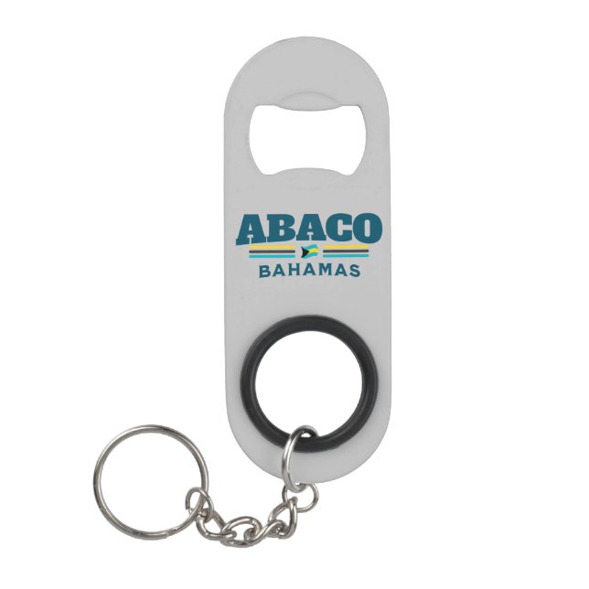 Bahamas Souvenir Geschenk: Abaco Bahamas Unabhängi Mini Flaschenöffner (Vorderseite)