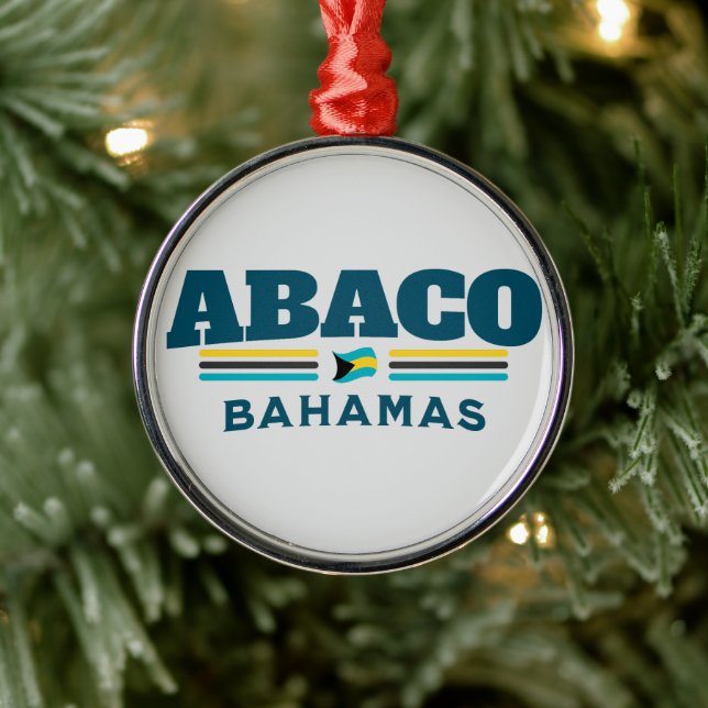 Bahamas Souvenir Geschenk: Abaco Bahamas Unabhängi Ornament Aus Metall (Baum)