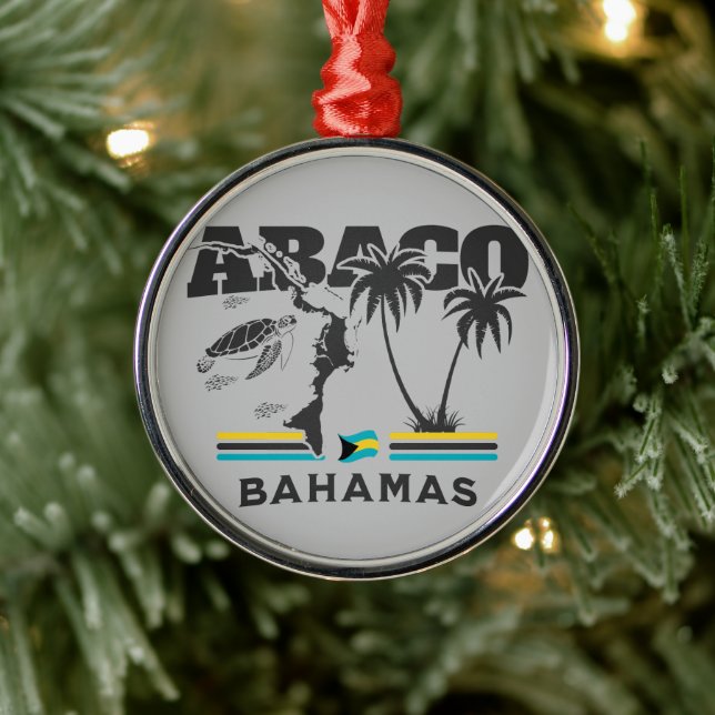 Bahamas Souvenir Geschenk: Abaco Bahamas Unabhängi Ornament Aus Metall (Baum)