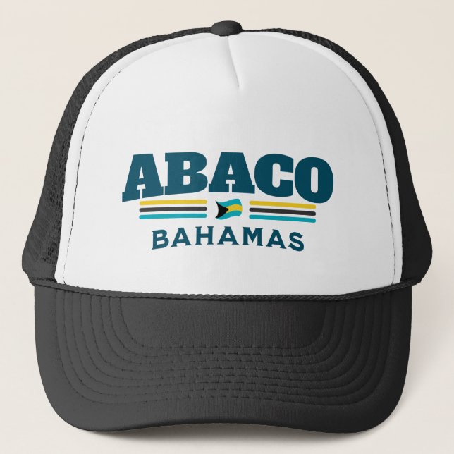Bahamas Souvenir Geschenk: Abaco Bahamas Unabhängi Truckerkappe (Vorderseite)