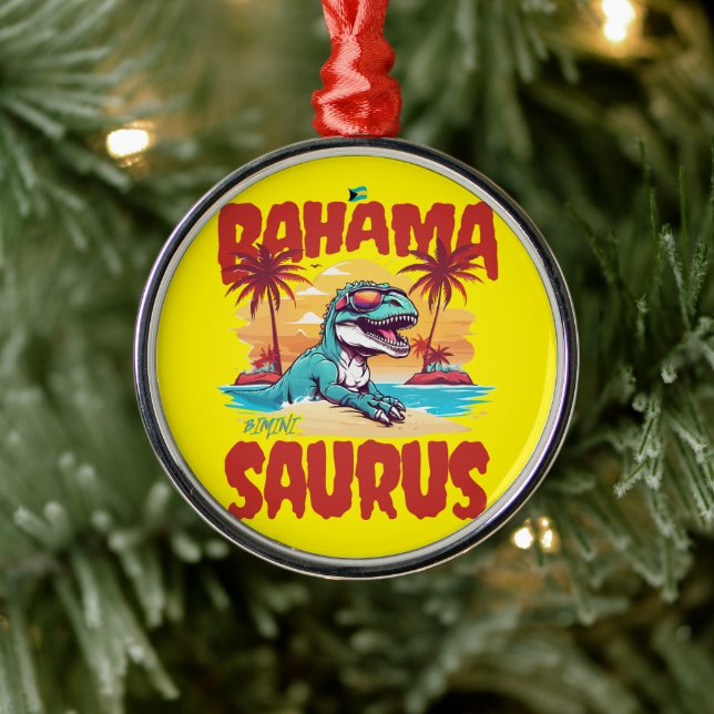 Bahamas Souvenir Geschenk : Bimini Bahama Saurus T Ornament Aus Metall (Baum)