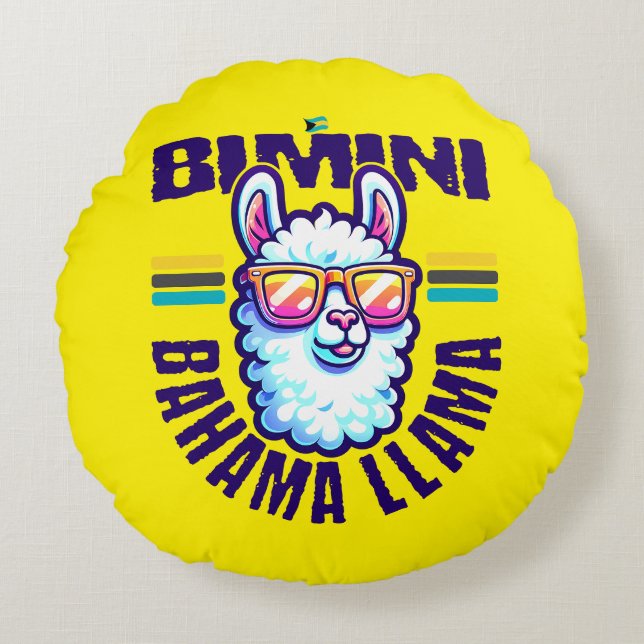 Bahamas Souvenir Geschenk: Bimini Bahamas Bahama L Rundes Kissen (Vorderseite)
