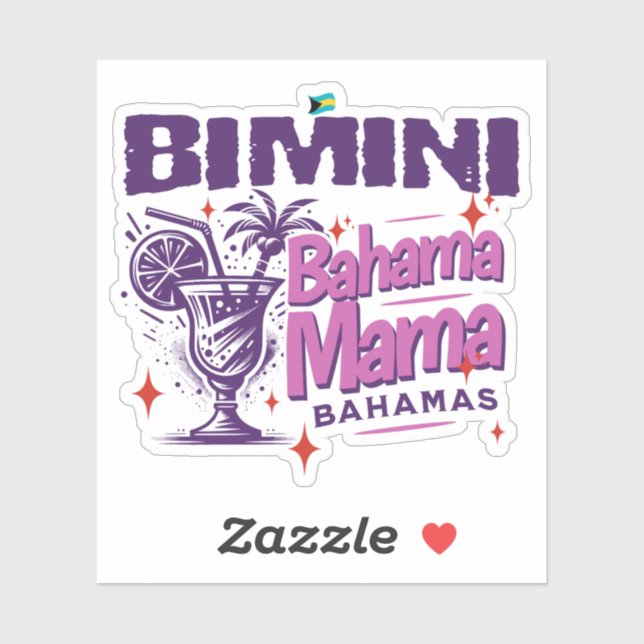 Bahamas Souvenir Geschenk: Bimini Bahamas Bahama M Aufkleber (Blatt)
