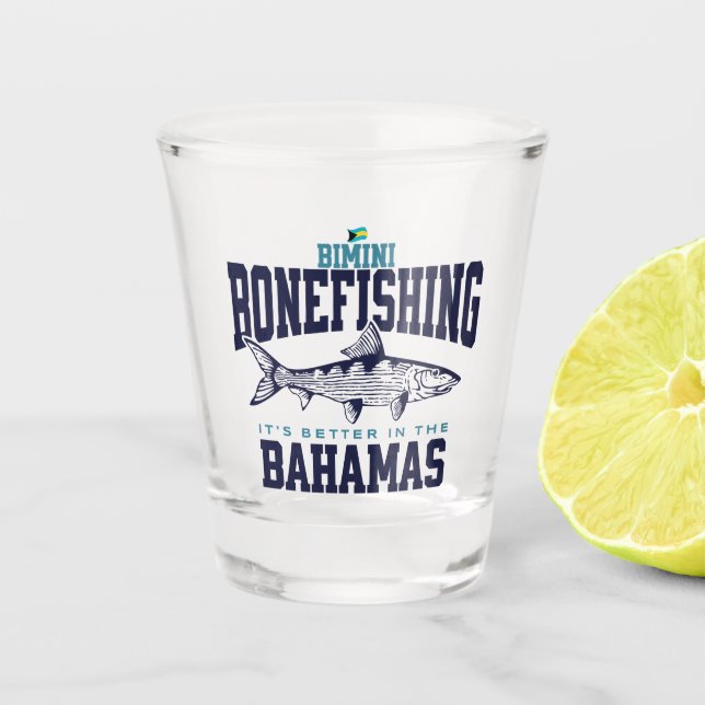 Bahamas Souvenir Geschenk: Bimini Bahamas Bonefish Schnapsglas