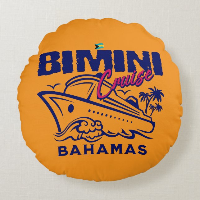 Bahamas Souvenir Geschenk : Bimini Bahamas Cruise Rundes Kissen