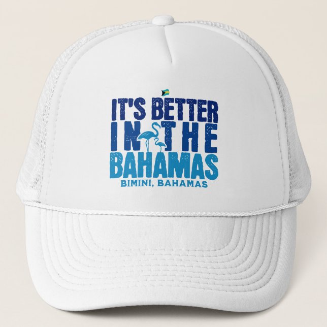 Bahamas Souvenir Geschenk : Bimini Bahamas Cruise Truckerkappe (Vorderseite)