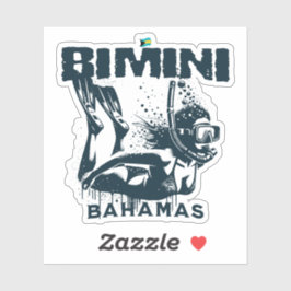Bahamas Souvenir Geschenk: Bimini Bahamas Schnorch Aufkleber