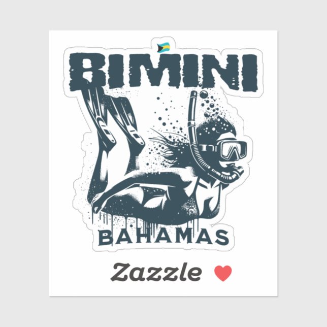 Bahamas Souvenir Geschenk: Bimini Bahamas Schnorch Aufkleber (Blatt)