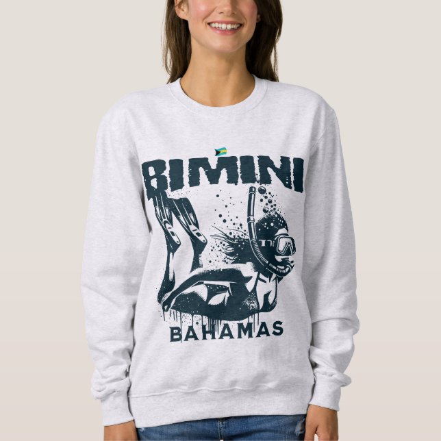 Bahamas Souvenir Geschenk: Bimini Bahamas Schnorch Sweatshirt (Vorderseite)