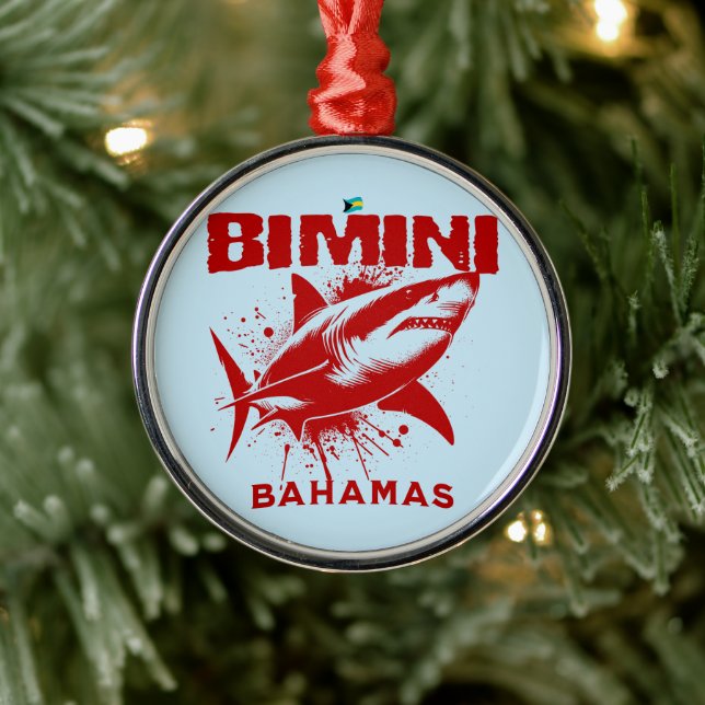Bahamas Souvenir Geschenk: Bimini Bahamas Shark Fi Ornament Aus Metall (Baum)
