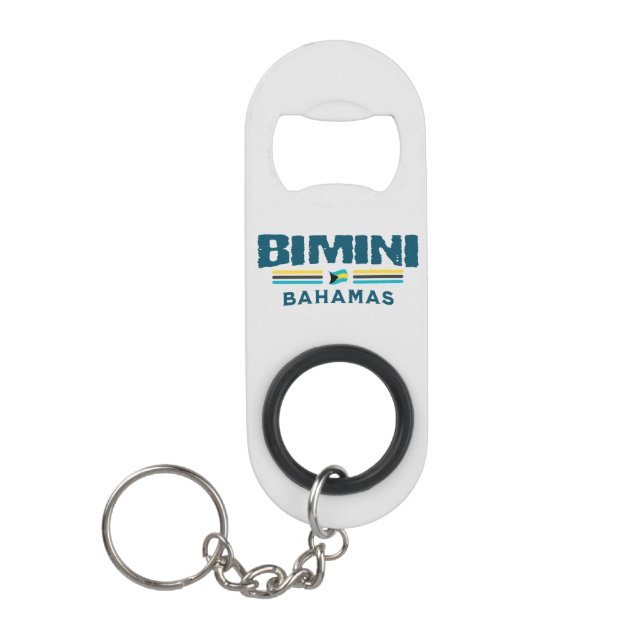 Bahamas Souvenir-Geschenk: Bimini Bahamas Unabhäng Mini Flaschenöffner (Vorderseite)