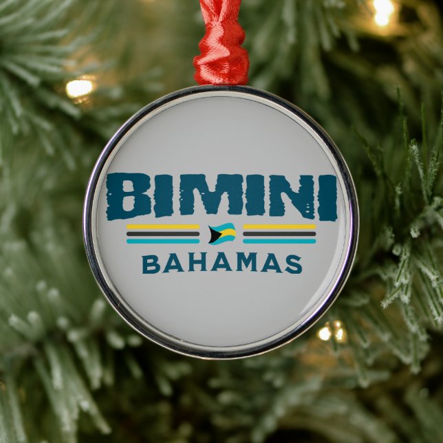 Bahamas Souvenir-Geschenk: Bimini Bahamas Unabhäng Ornament Aus Metall (Baum)
