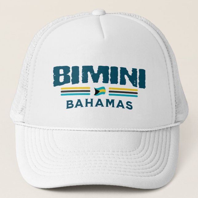 Bahamas Souvenir-Geschenk: Bimini Bahamas Unabhäng Truckerkappe (Vorderseite)