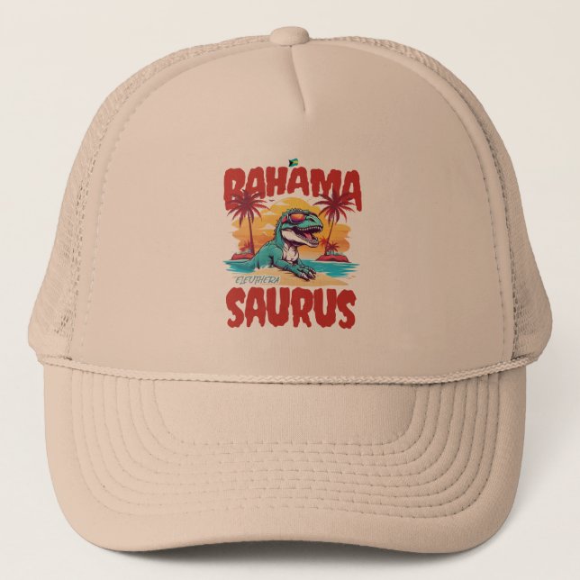 Bahamas Souvenir Geschenk : Eleuthera Bahama Sauru Truckerkappe (Vorderseite)