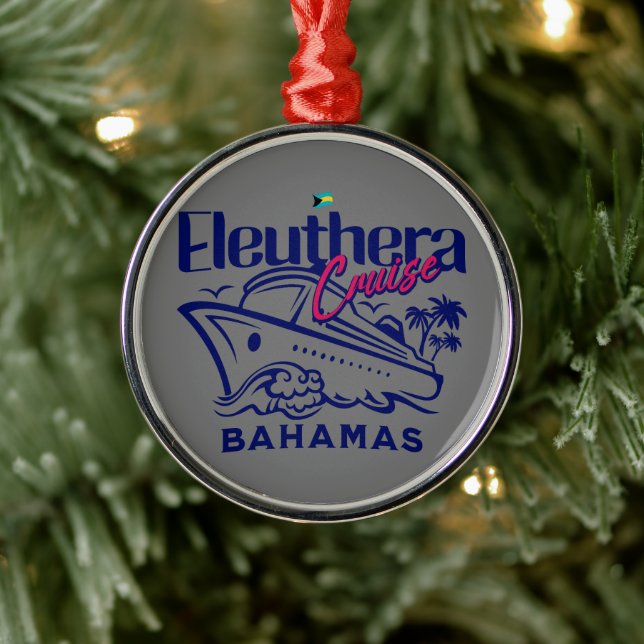 Bahamas Souvenir Geschenk : Eleuthera Bahamas Crui Ornament Aus Metall (Baum)