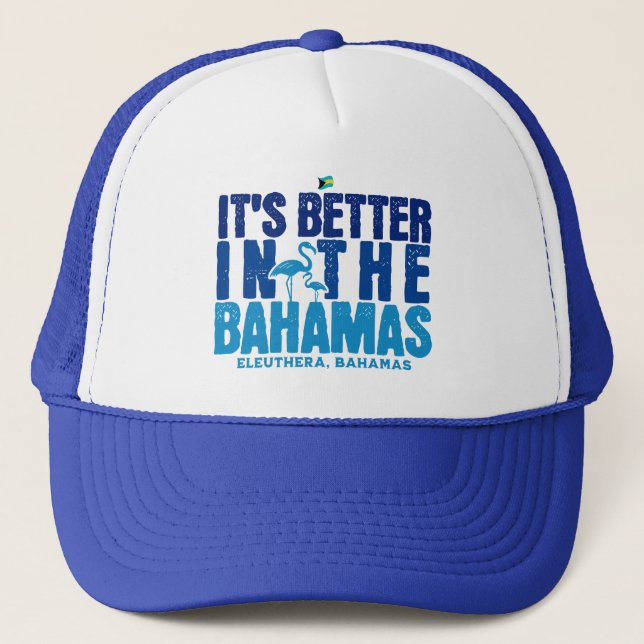 Bahamas Souvenir Geschenk : Eleuthera Bahamas Crui Truckerkappe (Vorderseite)