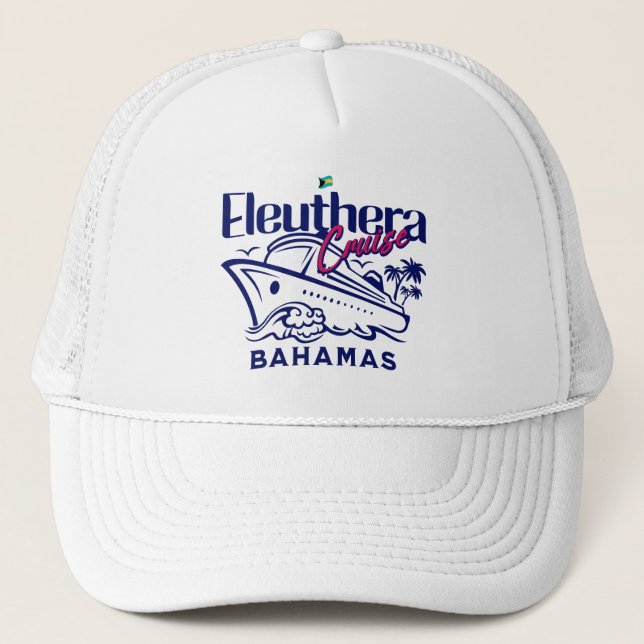 Bahamas Souvenir Geschenk : Eleuthera Bahamas Crui Truckerkappe (Vorderseite)