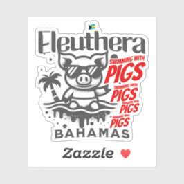 Bahamas Souvenir Geschenk : Eleuthera Bahamas Schw Aufkleber