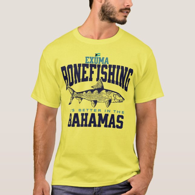 Bahamas Souvenir Geschenk: Exuma Bahamas Bonefishi T-Shirt (Vorderseite)