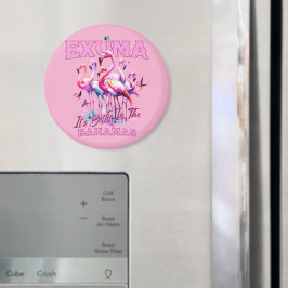 Bahamas Souvenir Geschenk : Exuma Bahamas Flamingo Magnet