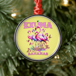 Bahamas Souvenir Geschenk : Exuma Bahamas Flamingo Ornament Aus Metall