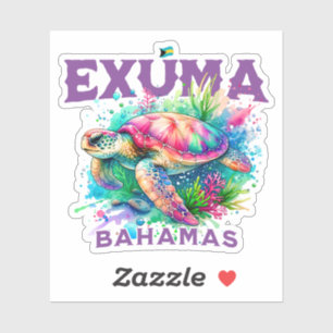 Bahamas Souvenir Geschenk: Exuma Bahamas Sea Turtl Aufkleber
