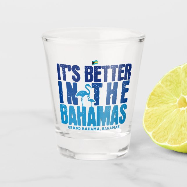 Bahamas Souvenir Geschenk: Grand Bahama Bahamas Cr Schnapsglas (Vorderseite)
