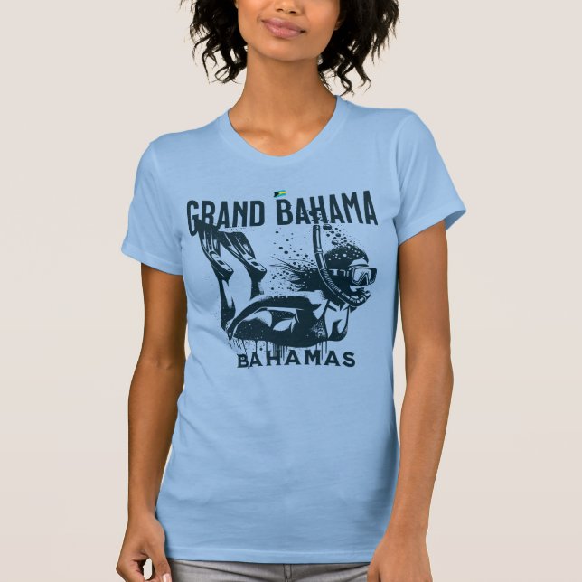 Bahamas Souvenir Geschenk: Grand Bahama Bahamas Di T-Shirt (Vorderseite)